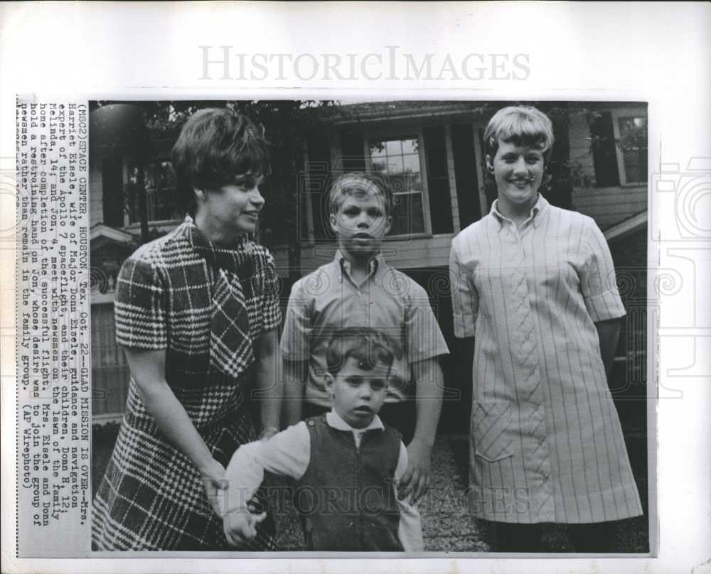 1968 Press Photo Harriet Eisele Apollo astronaut family - Historic Images