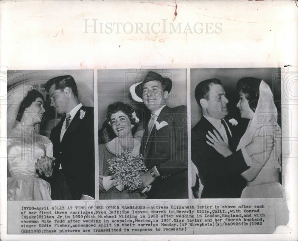 1962 Press Photo Elizabeth Taylor Mike Todd husbands - Historic Images