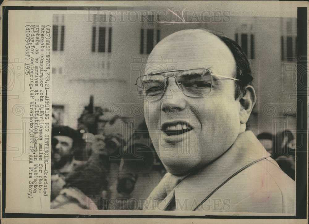 1975 Press Photo John D. Ehrlichman Watergate sentence - Historic Images