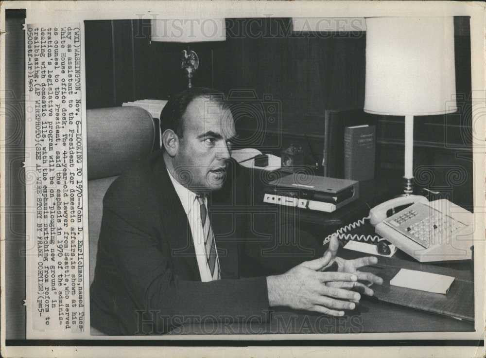 1969 Press Photo John D. Ehrlichman Nixon aide domestic - Historic Images