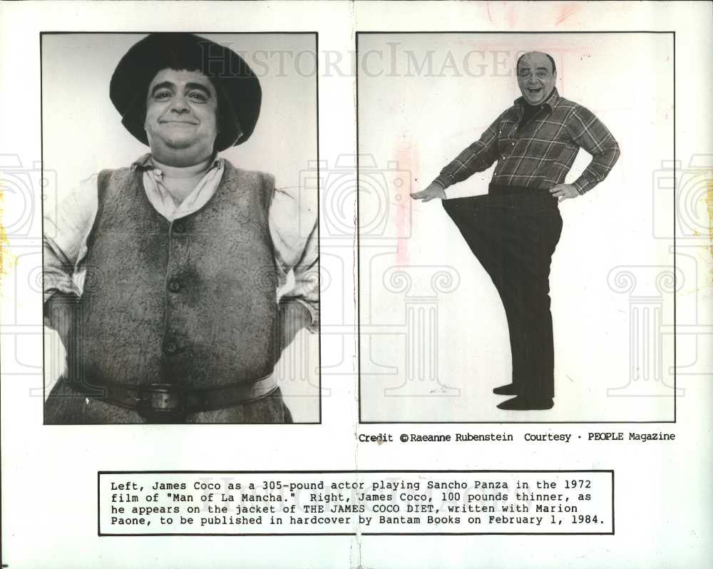 1984 Press Photo James Coco American character actor - Historic Images