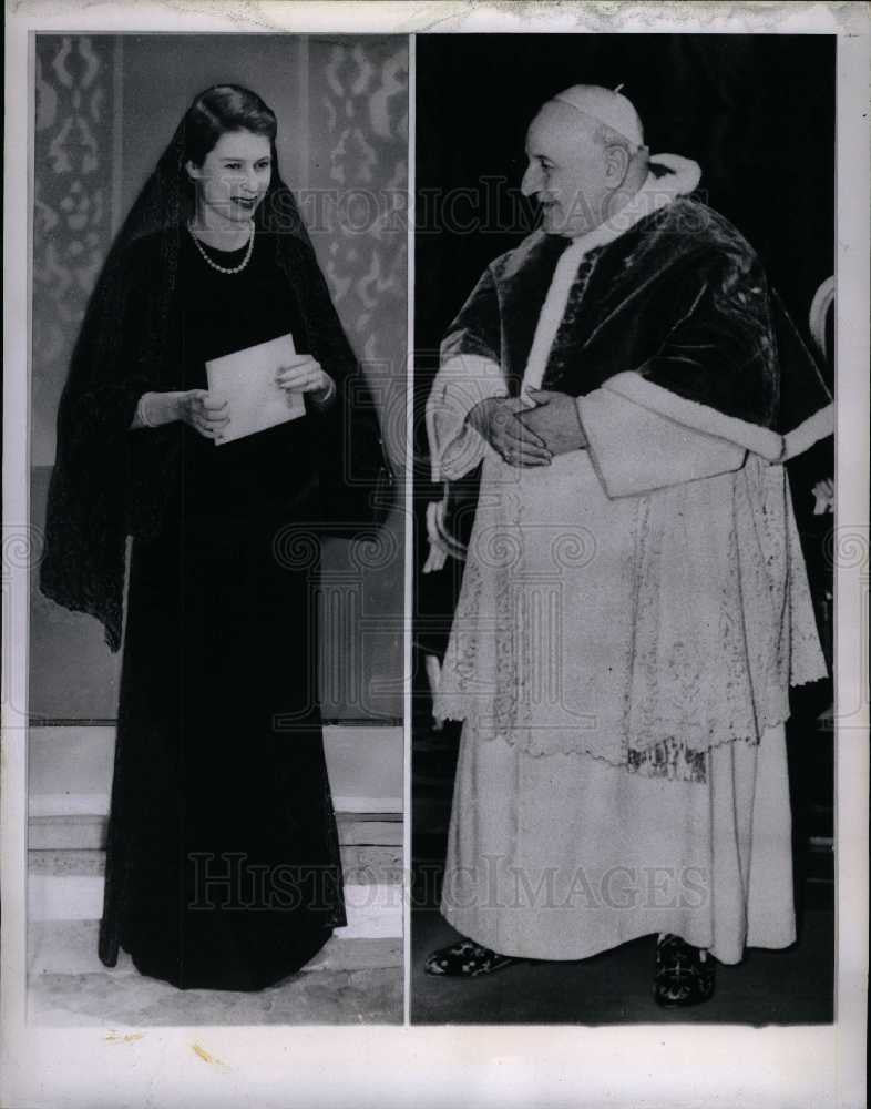 1961 Press Photo Pope John Princess Elizabeth Queen - Historic Images