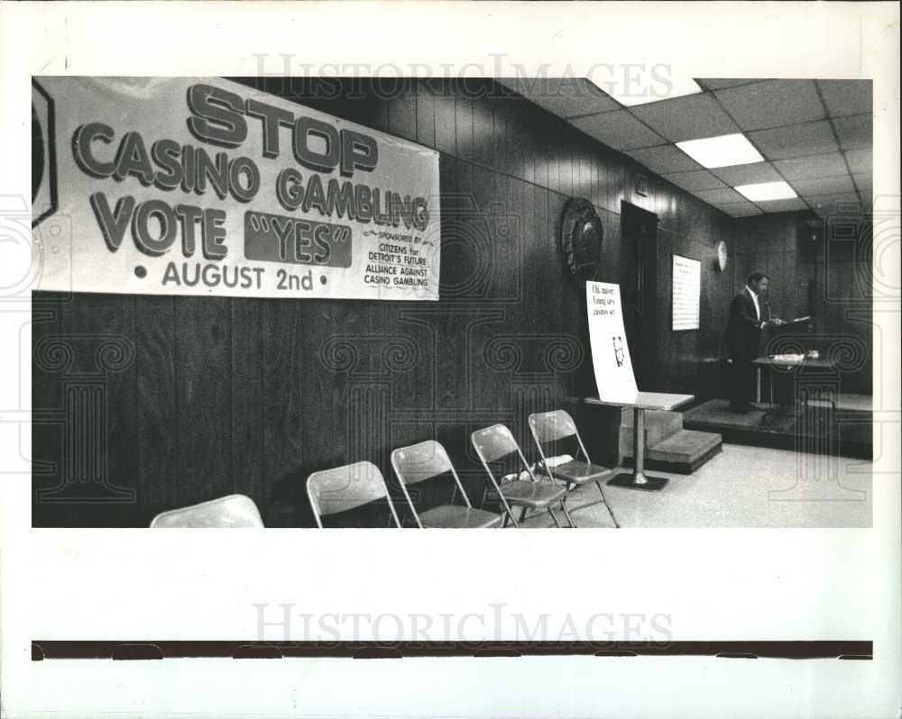 1988 Press Photo Detroit promotes anti casino cause - Historic Images