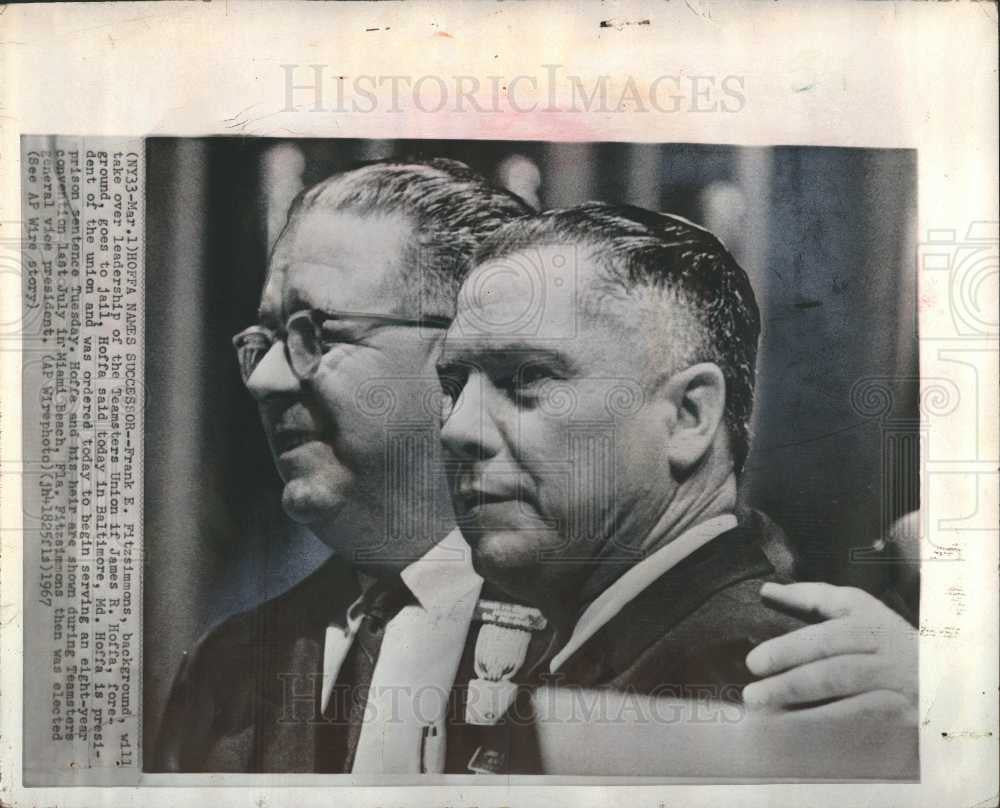 1967 Press Photo James Hoffa Frank Fitzsimmons - Historic Images