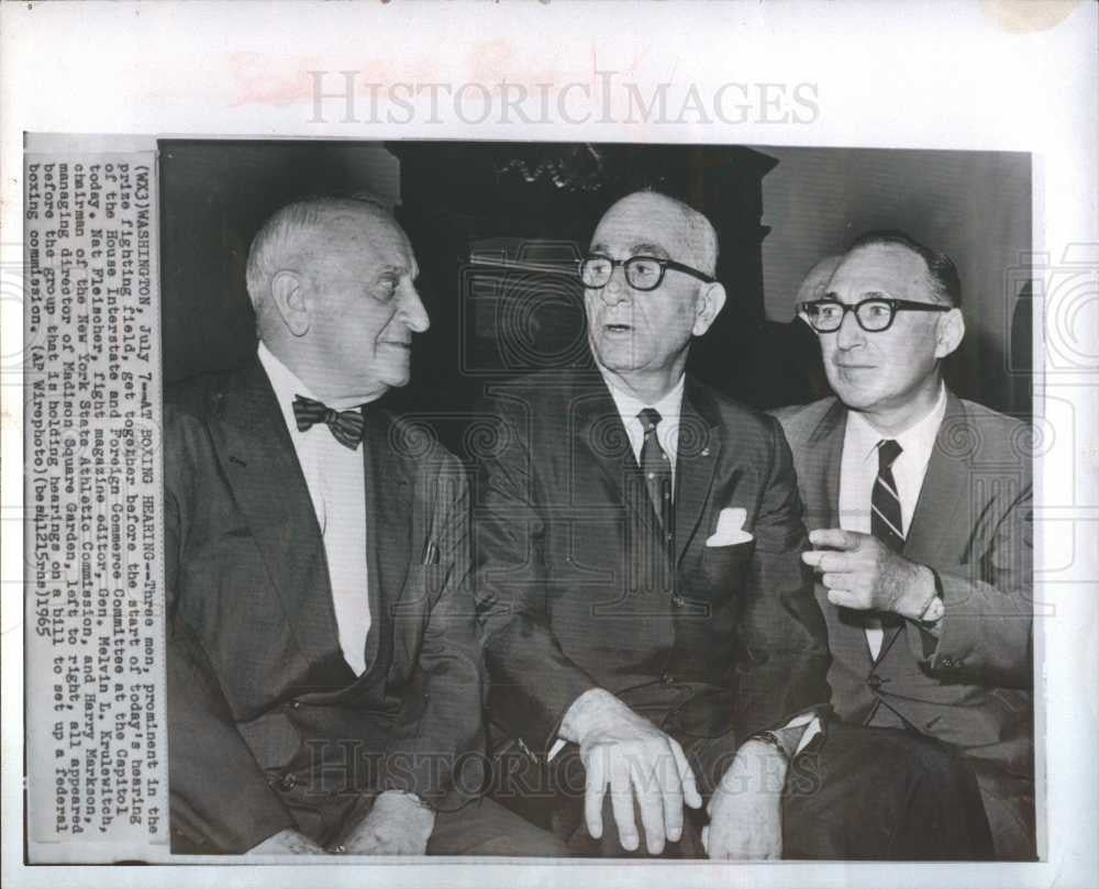 1965 Press Photo Nat Fleischer Krulewitch Harry Markson - Historic Images
