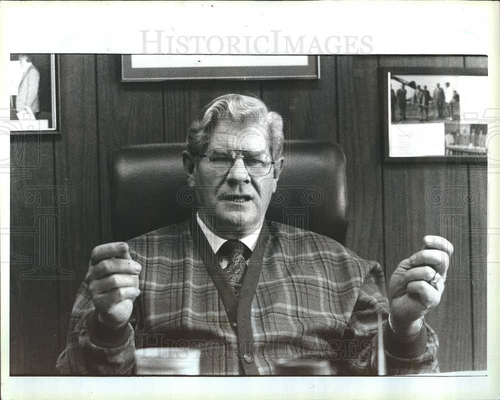 1986 Press Photo E. Dean Edwards Great Lakes Mohair Co - Historic Images