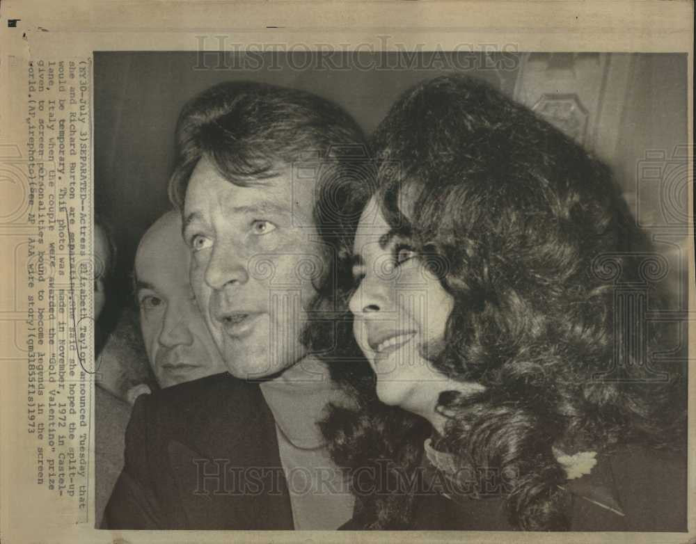 1973 Press Photo Richard Burton Elizabeth Taylor split - Historic Images