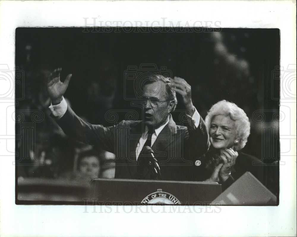 1988 Press Photo George Bush Peggy Noonan writer - Historic Images