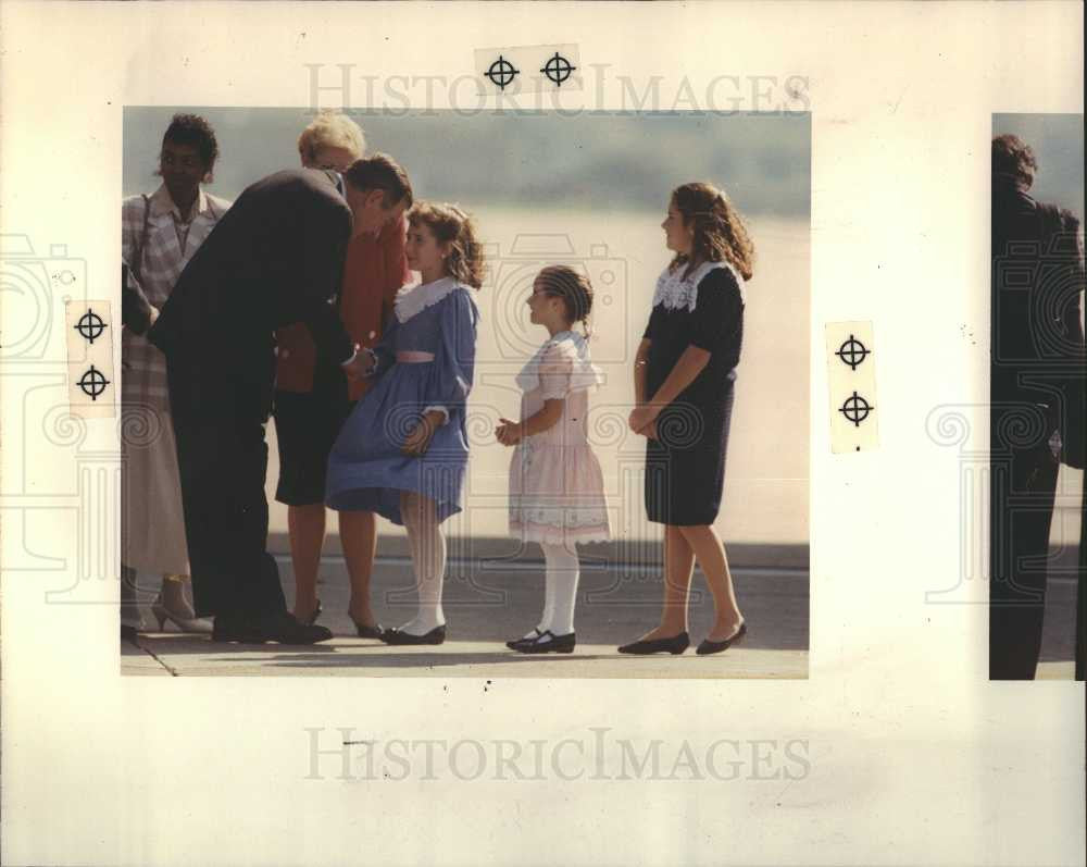 1990 Press Photo president George Bush Detroit visit - Historic Images