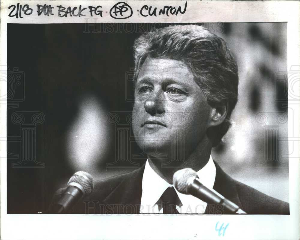 1993 Press Photo Bill Clinton speaking - Historic Images