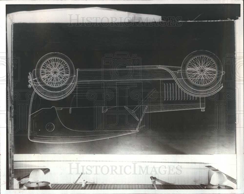 1983 Press Photo Fisher blueprints for car bodies - Historic Images