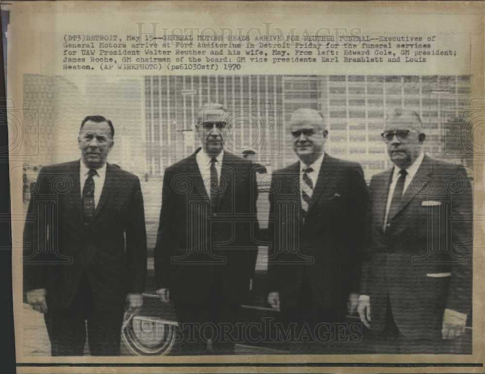1970 Press Photo General Motors Executives Reuther - Historic Images