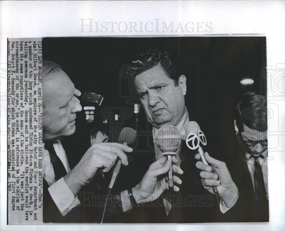 1969 Press Photo Gilbert Grace Sirhan verdict - Historic Images