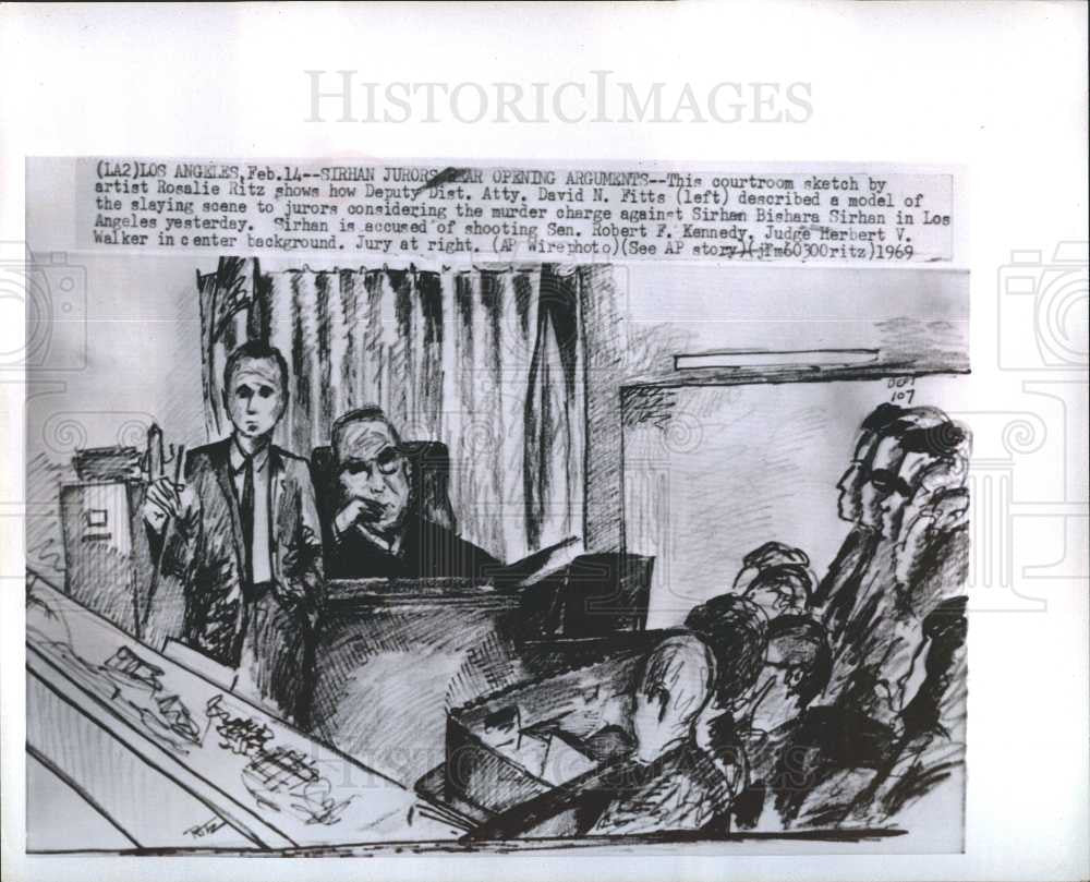 1969 Press Photo Sirhan Sirhan Trial Robert Kennedy - Historic Images