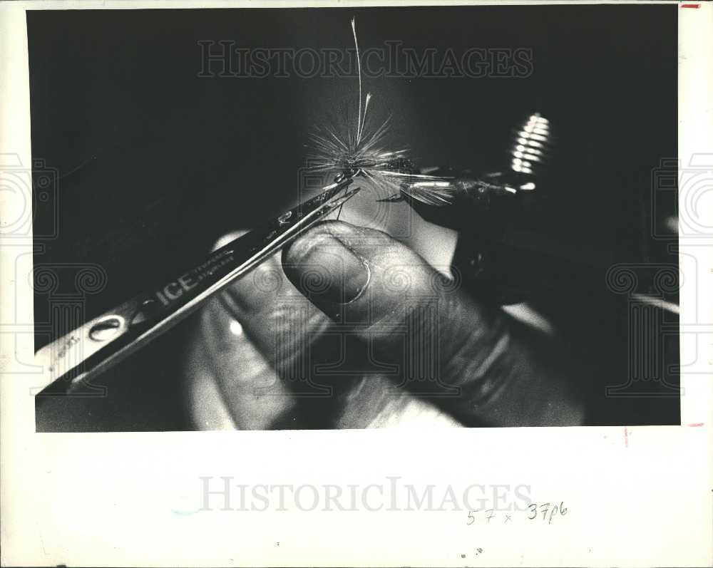1987 Press Photo Daphine Sedlecky Borsum Trout Fly - Historic Images