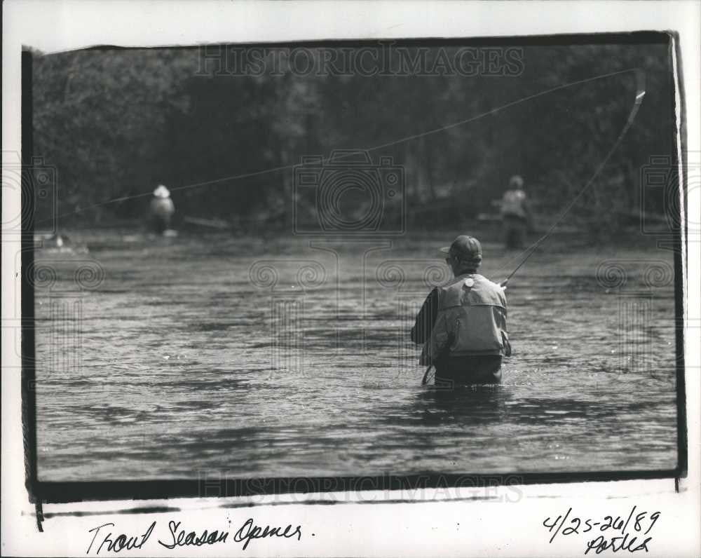 1989 Press Photo Trout Season Opener Fishing - Historic Images