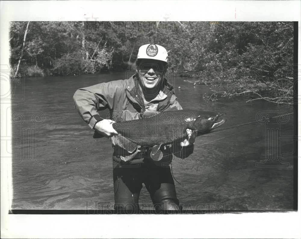 1990 Press Photo fishing salmon Jim Johnson - Historic Images
