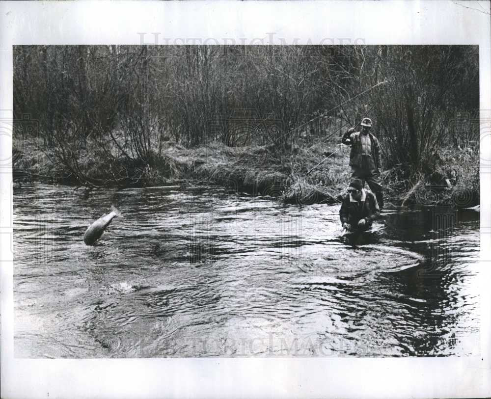 Press Photo Lower Manistee River Fishing - Historic Images
