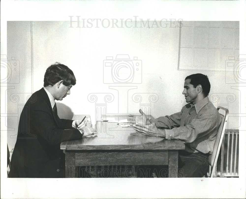 1987 Press Photo Ted Koppel,Sirhan Sirhan - Historic Images
