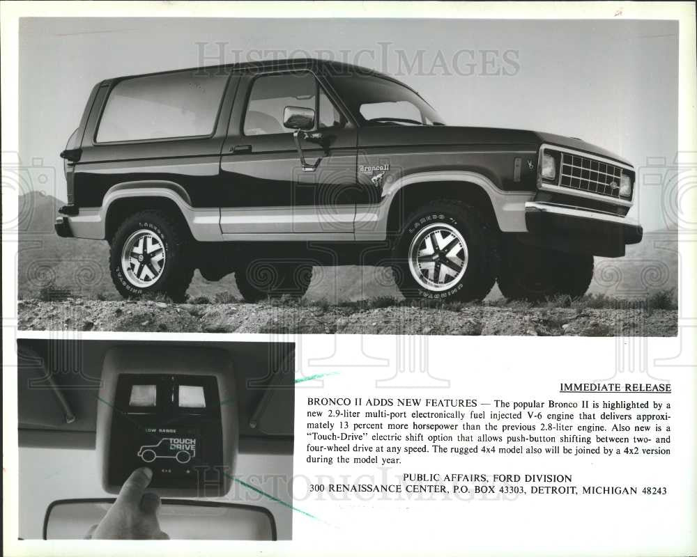 1986 Press Photo Ford's Bronco II - Historic Images