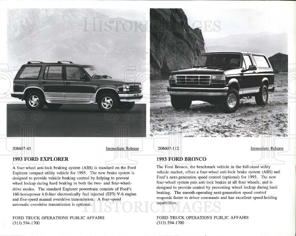 1992 Press Photo Ford Explorer Bronco - Historic Images