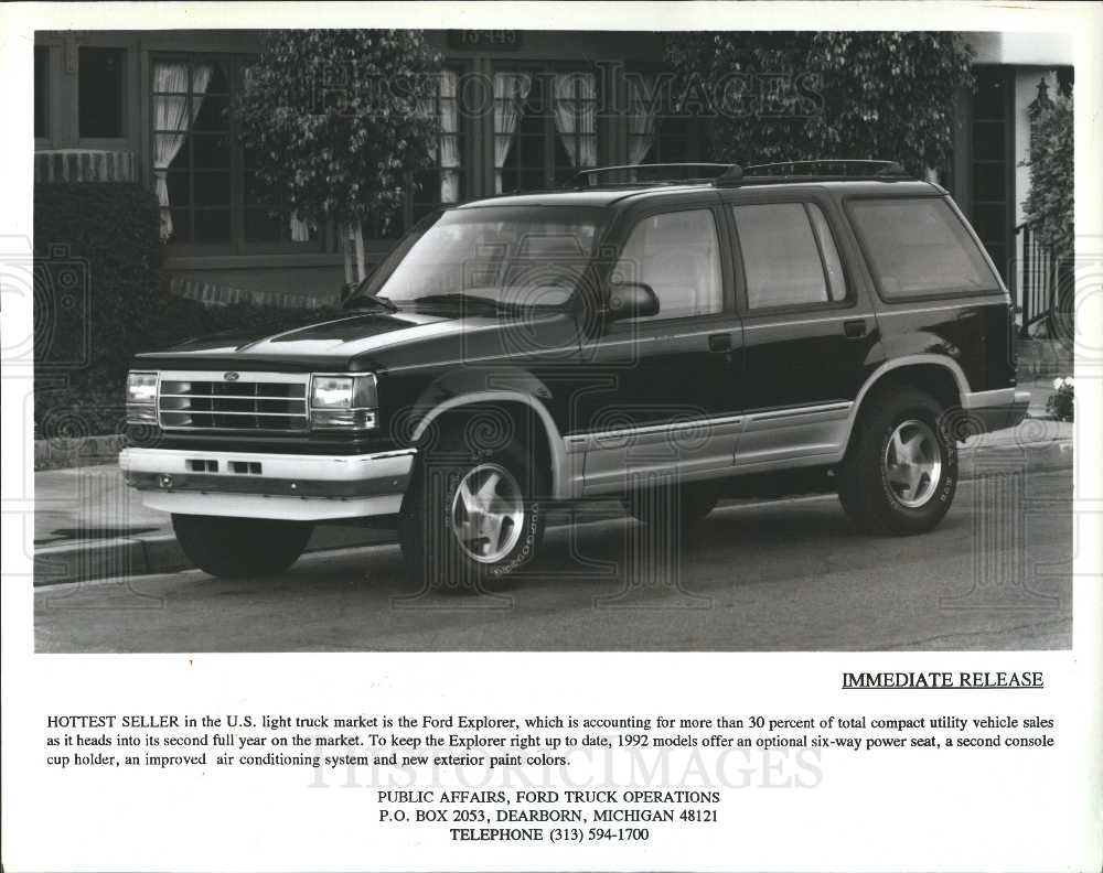 1992 Press Photo Ford Motor Car Truck 1992 Model - Historic Images