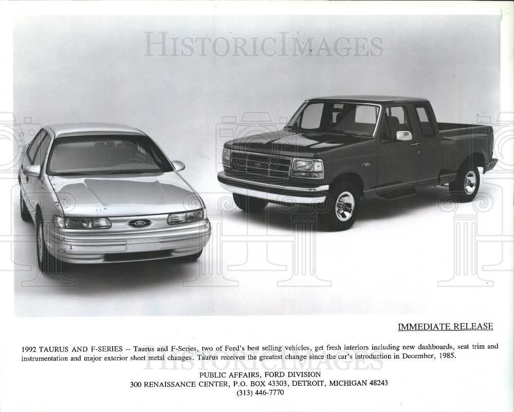 1992 Press Photo Ford Taurus F-Series - Historic Images