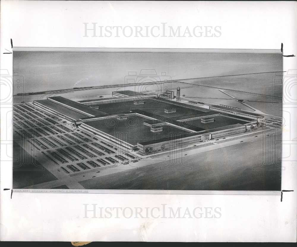 1951 Press Photo Detroit Arsenal Tank Plant  Warren MI. - Historic Images