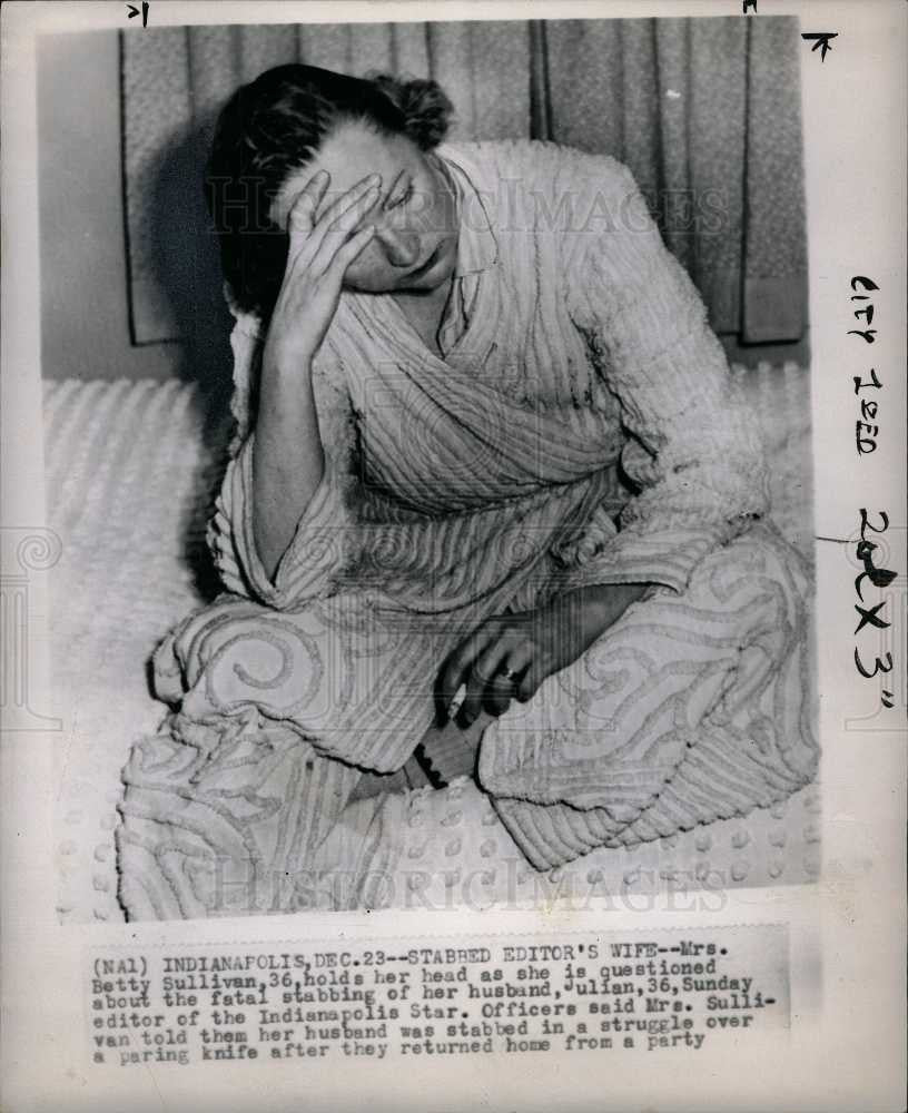 1954 Press Photo Betty Julian Sullivan Stabbing Editor - Historic Images