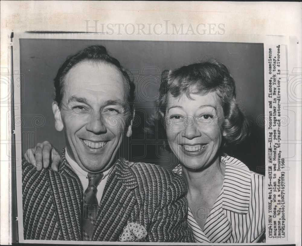 1960 Press Photo King Donovan Imogene Coca wedding - Historic Images