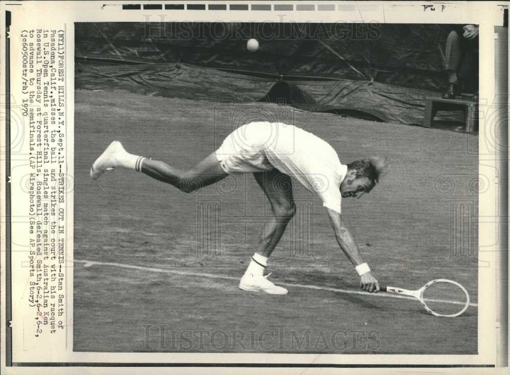 1970 Press Photo Stan Smith tennis US Open - Historic Images