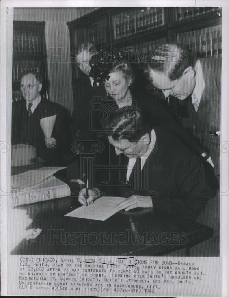 1946 Press Photo Gerald L.K.Smith America First Party - Historic Images