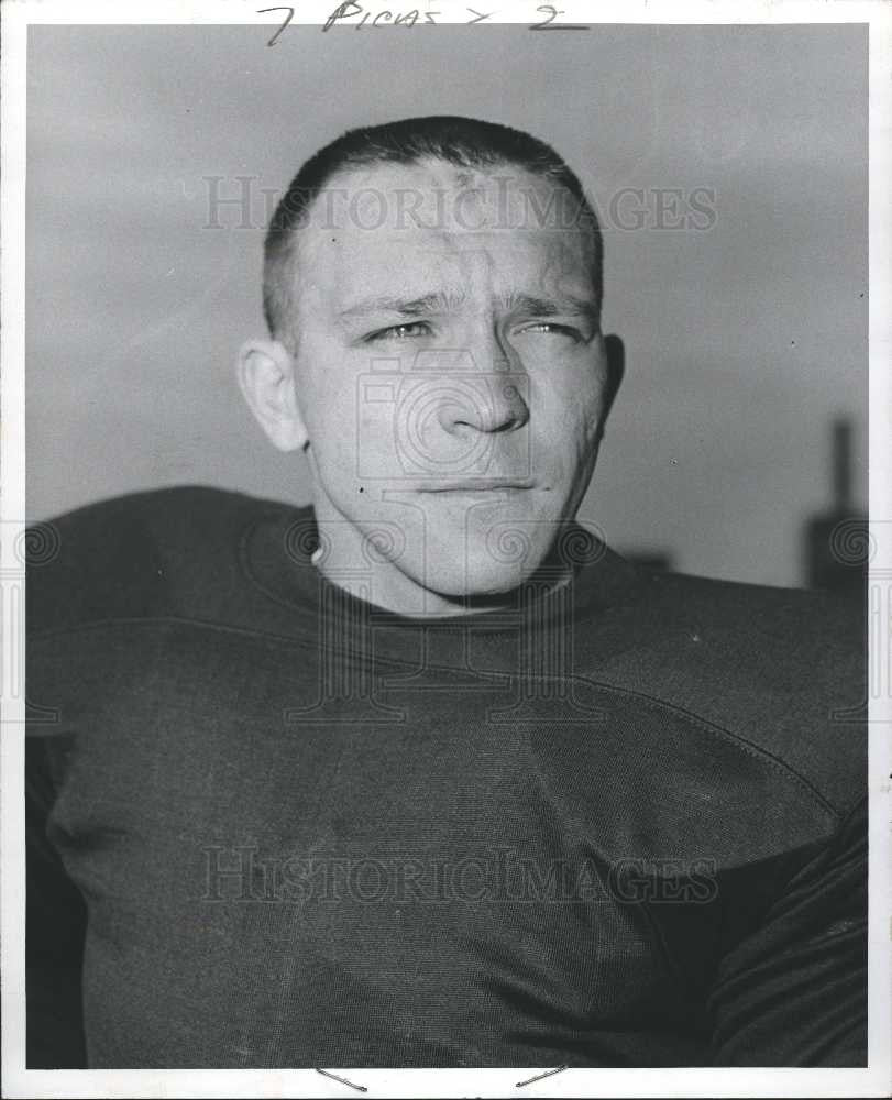 1960 Press Photo Gerald Smith football Detroit Michigan - Historic Images