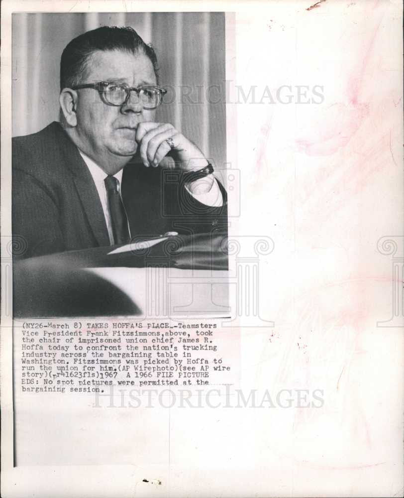 1967 Press Photo Frank Fitzsimmons Teamsters Washington - Historic Images