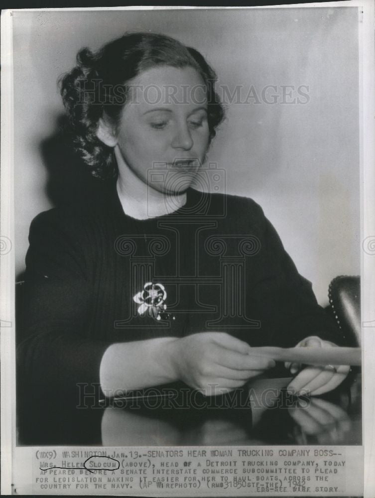 1942 Press Photo Helen Slocum senate interstate - Historic Images