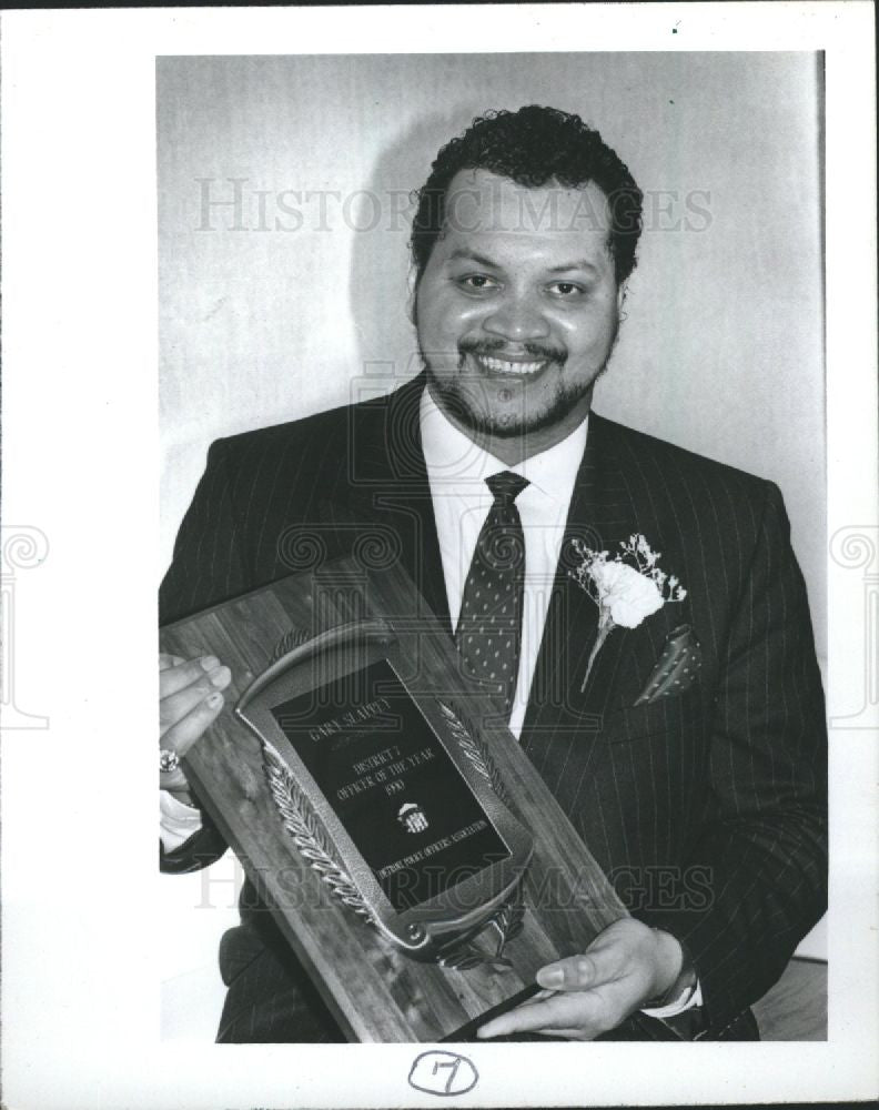 1990 Press Photo Gary Slappey Police Officer award - Historic Images