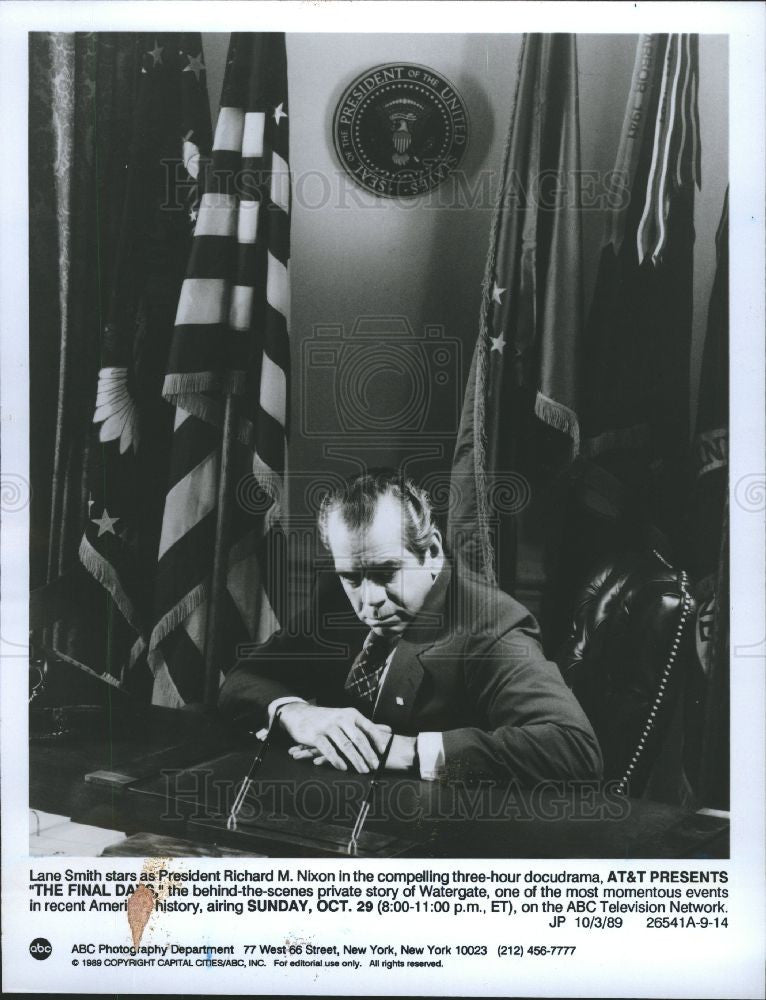 1989 Press Photo Lane Smith President Richard M. Nixon - Historic Images