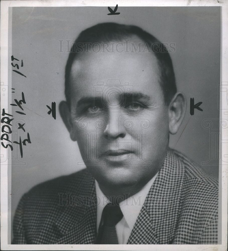 1953 Press Photo Burt Smith HS head football coach - Historic Images