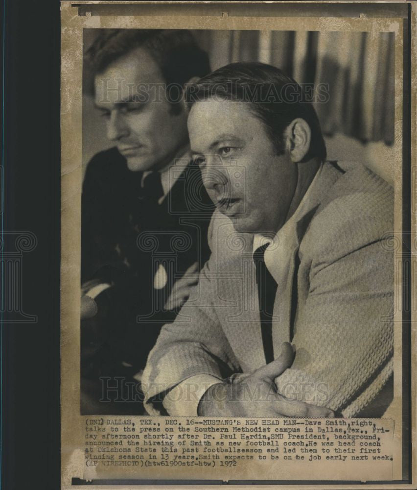 1972 Press Photo Dave Smith football coach - Historic Images