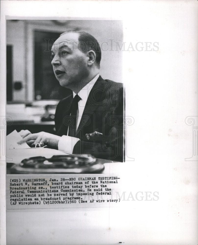 1960 Press Photo Robert Sarneff NBC Federal Commission - Historic Images