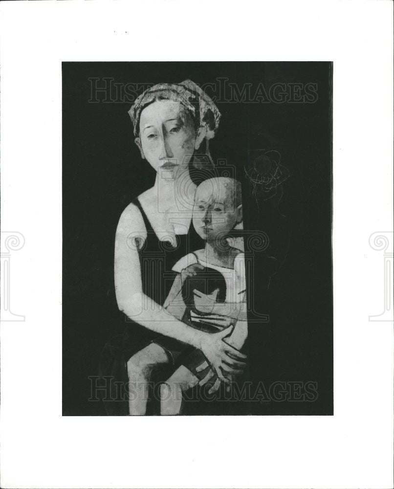 1992 Press Photo Sarkis Sarkisian Mother and Son artist - Historic Images