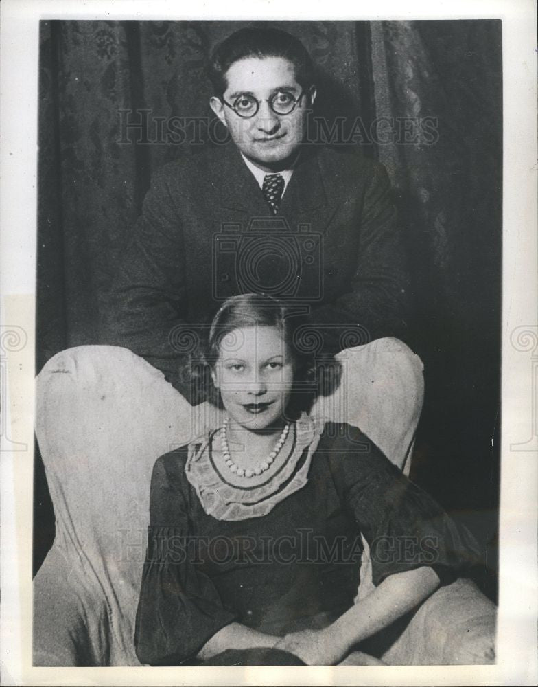 1936 Press Photo Dr. Franz Sarga and Bride - Historic Images