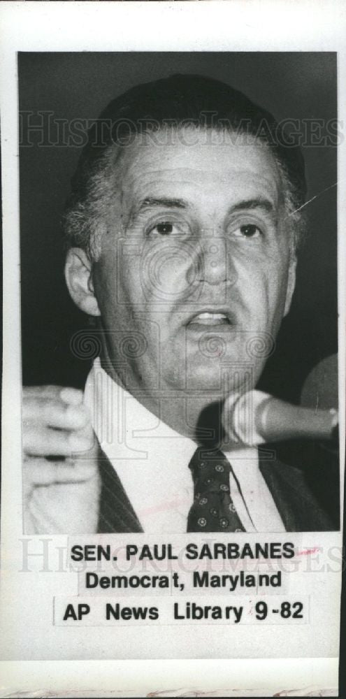 1982 Press Photo Paul Sarbanes Senator Maryland - Historic Images