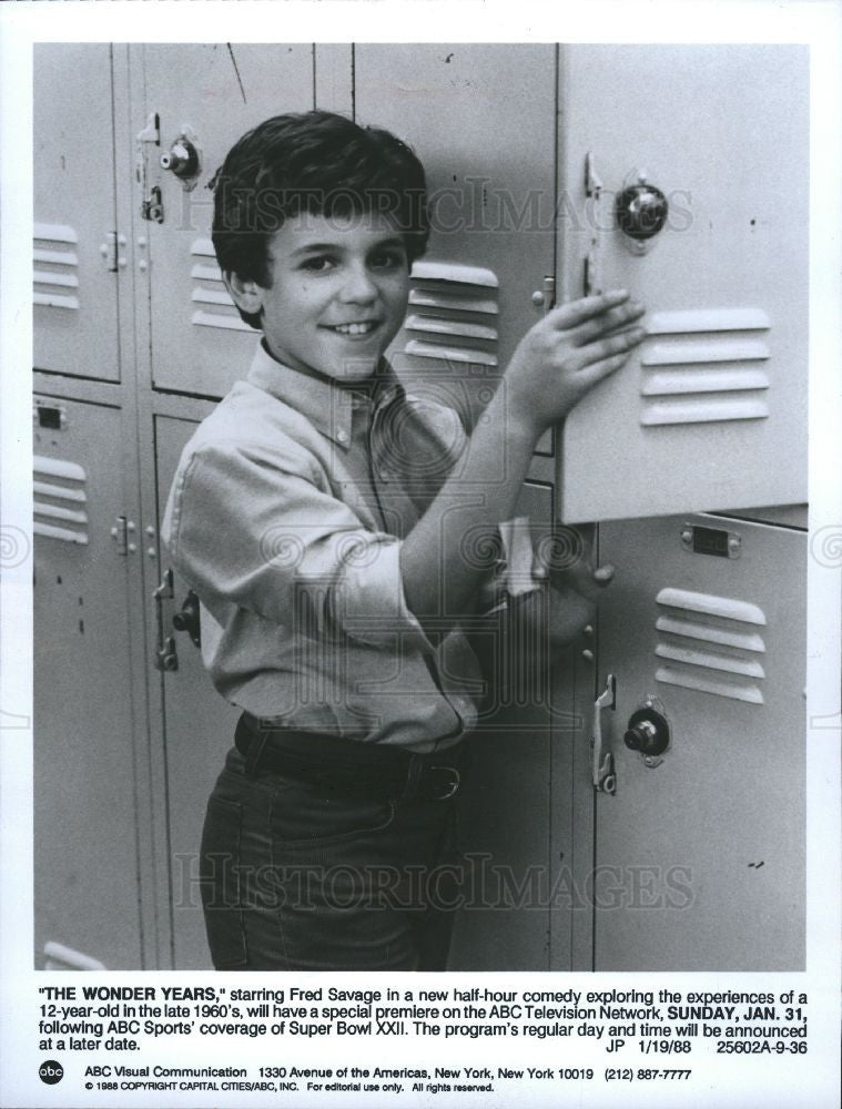 1988 Press Photo Fred Savage actor comedy ABC - Historic Images