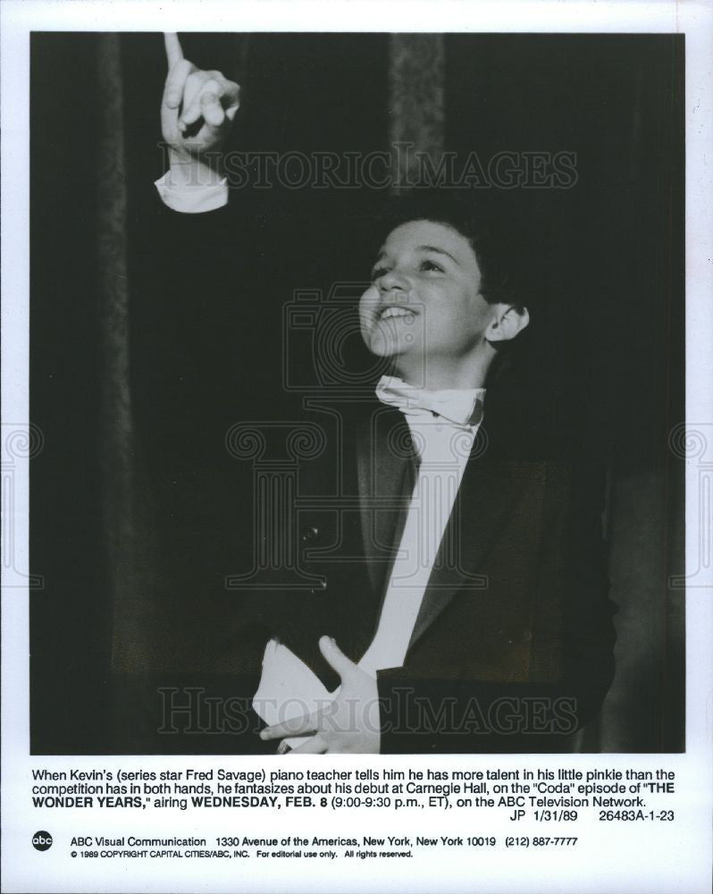 1989 Press Photo Fred Savage, The Wonder Years, ABC - Historic Images