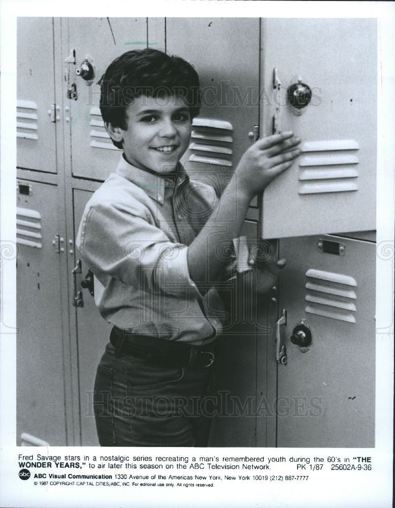 1988 Press Photo Fred Savage ABC Wonder Years tv - Historic Images