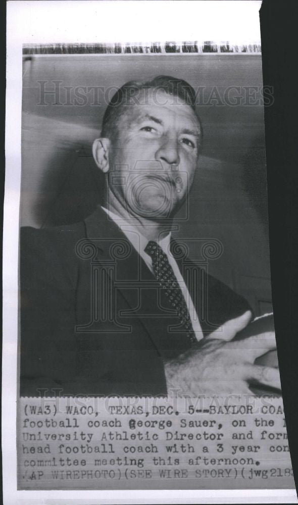 1956 Press Photo George Sauer Football coach - Historic Images