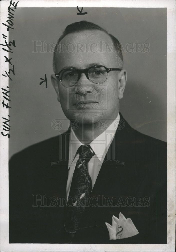 1954 Press Photo Erwin M. Sattelmeter - Vice President - Historic Images
