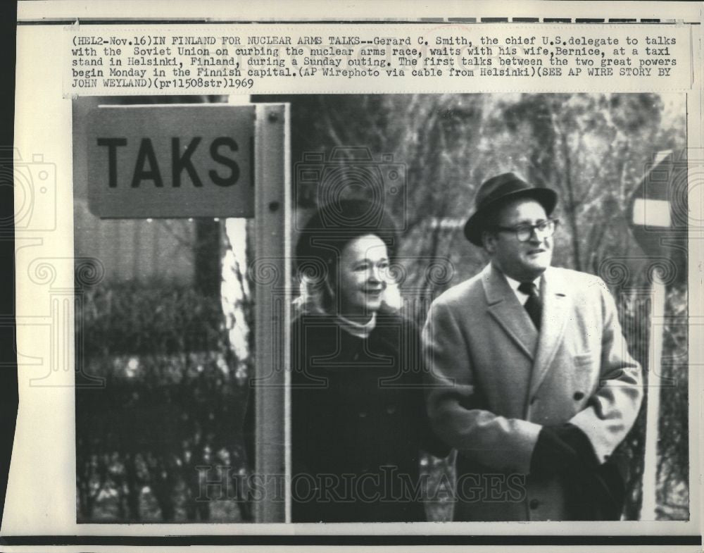 1969 Press Photo Gerard C. Smith, chief U.S. delegate - Historic Images