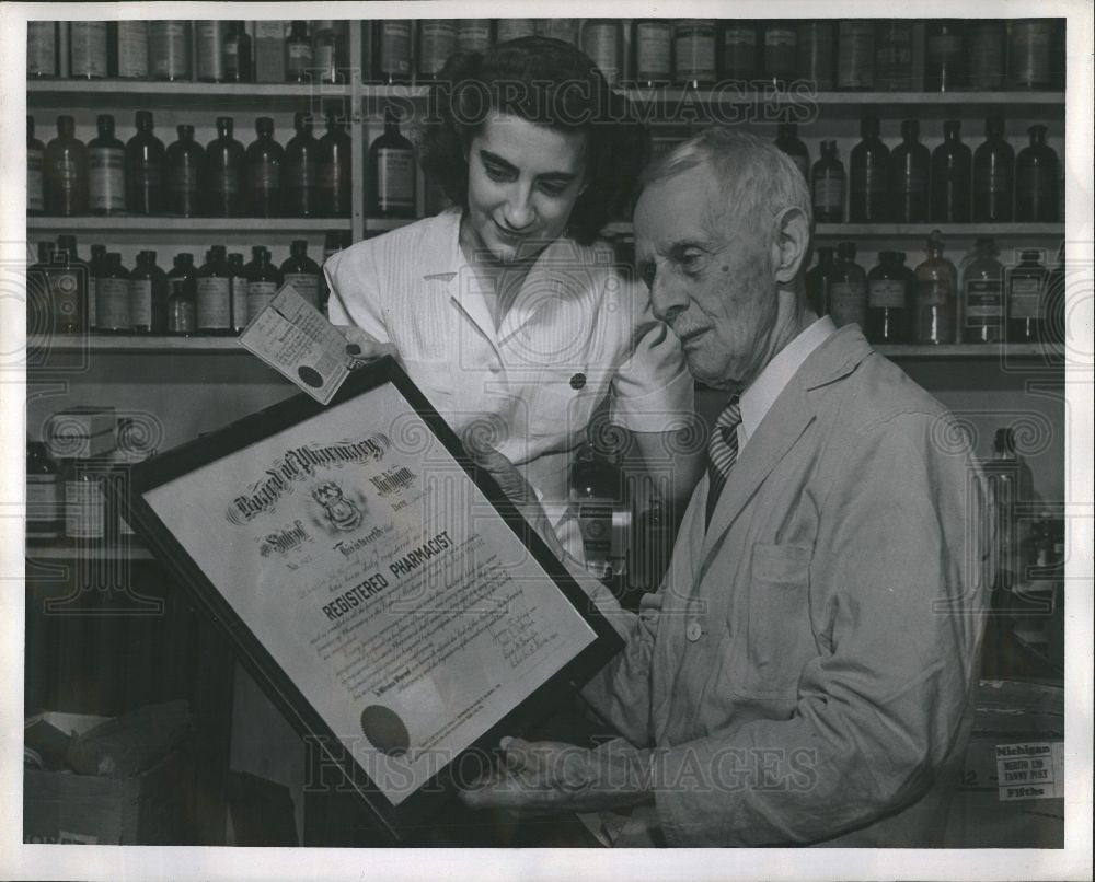 Press Photo Charles M. Smith Oldest Druggist - Historic Images